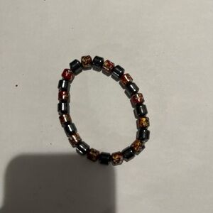 Beaded Bracelet with Red and Black Beads